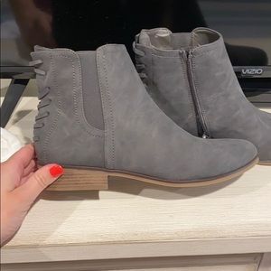 Grey booties wore once